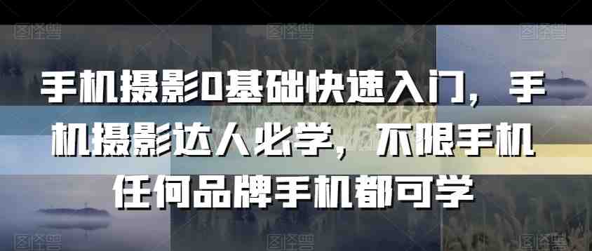 手机摄影0基础快速入门,手机摄影达人必学,不限手机任何品牌手机都可学 手机摄影0基础快速入门,手机摄影达人必学,不限手机任何品牌手机都可学