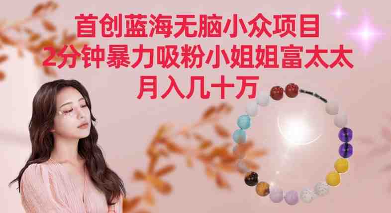 首创蓝海无脑小众项目,2分钟暴力吸粉小姐姐富太太,月入几十万 首创蓝海无脑小众项目,2分钟暴力吸粉小姐姐富太太,月入几十万