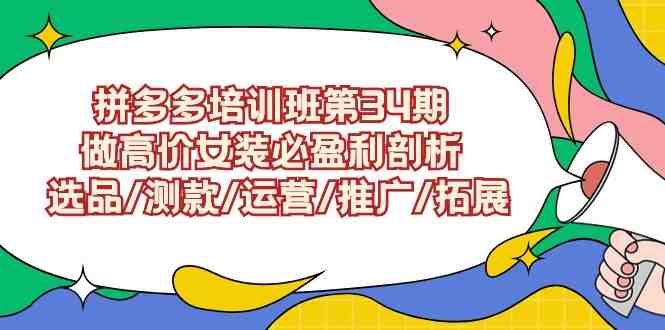拼多多培训班第34期:做高价女装必盈利剖析 选品/测款/运营/推广/拓展 拼多多培训班第34期:做高价女装必盈利剖析 选品/测款/运营/推广/拓展