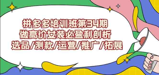 拼多多培训班第34期:做高价女装必盈利剖析选品/测款/运营/推广/拓展 拼多多培训班第34期:做高价女装必盈利剖析选品/测款/运营/推广/拓展