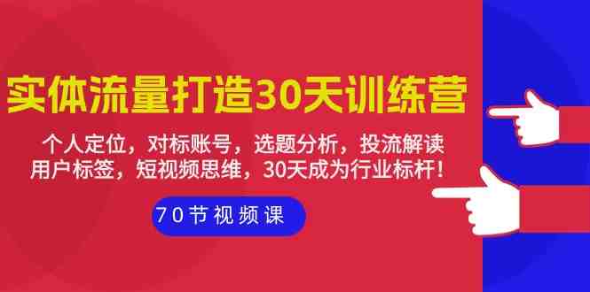 实体-流量打造-30天训练营:个人定位,对标账号,选题分析,投流解读-70节 实体-流量打造-30天训练营:个人定位,对标账号,选题分析,投流解读-70节
