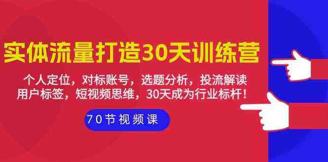 实体流量打造30天训练营:个人定位,对标账号,选题分析,投流解读(70节) 实体流量打造30天训练营:个人定位,对标账号,选题分析,投流解读(70节)