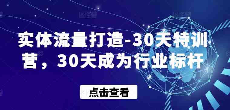 实体流量打造-30天特训营,30天成为行业标杆 实体流量打造-30天特训营,30天成为行业标杆