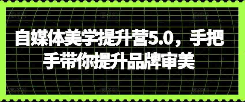 自媒体美学提升营5.0,手把手带你提升品牌审美 自媒体美学提升营5.0,手把手带你提升品牌审美