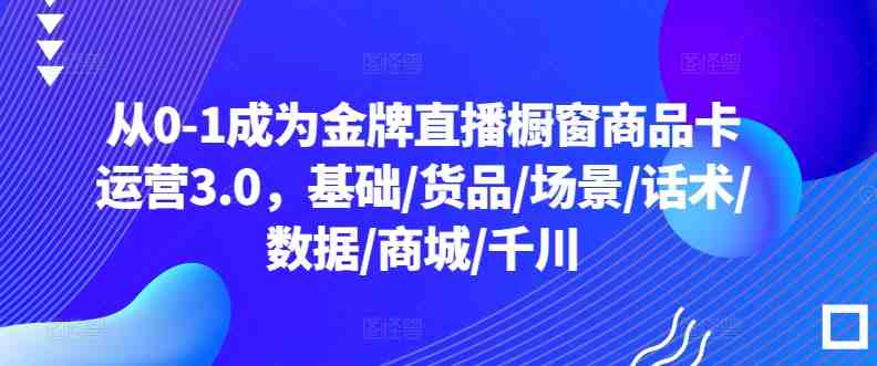 从0-1成为金牌直播橱窗商品卡运营3.0,基础/货品/场景/话术/数据/商城/千川 从0-1成为金牌直播橱窗商品卡运营3.0,基础/货品/场景/话术/数据/商城/千川