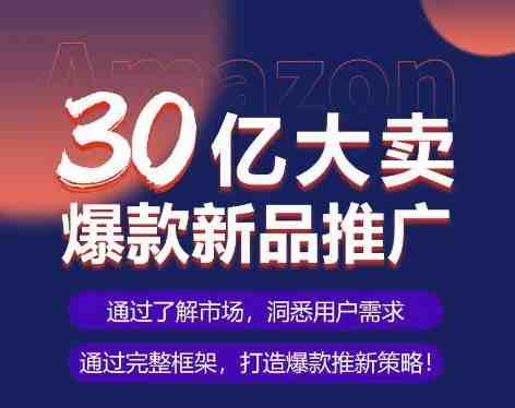 亚马逊·30亿大卖爆款新品推广,可复制、全程案例实操的爆款推新SOP 亚马逊·30亿大卖爆款新品推广,可复制、全程案例实操的爆款推新SOP