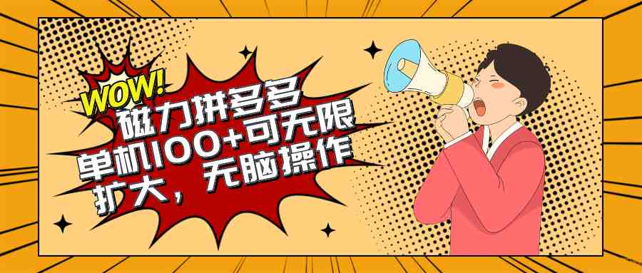 2024最新玩法，磁力单机100+，无脑操作，可无限扩大。别再错失机会了!!!