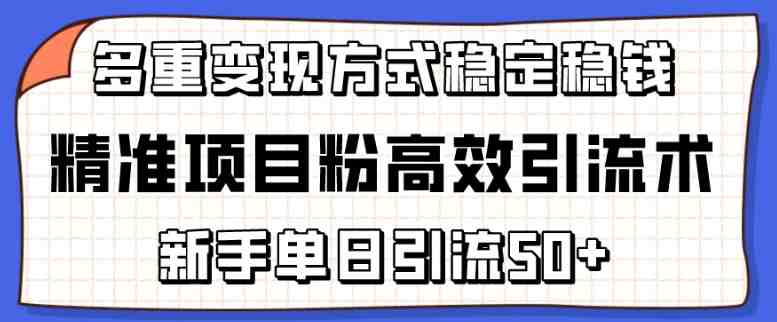精准项目粉高效引流术,新手单日引流50+,多重变现方式稳定赚钱 精准项目粉高效引流术,新手单日引流50+,多重变现方式稳定赚钱