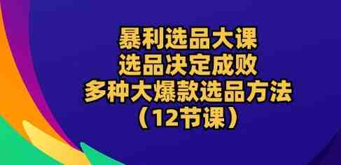 暴利选品大课:选品决定成败,教你多种大爆款选品方法(12节课) 暴利选品大课:选品决定成败,教你多种大爆款选品方法(12节课)
