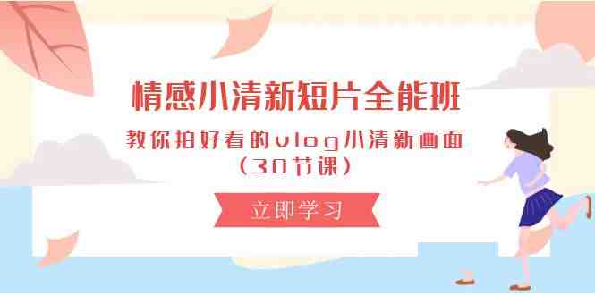 情感 小清新短片-全能班,教你拍好看的vlog小清新画面 (30节课) 情感 小清新短片-全能班,教你拍好看的vlog小清新画面 (30节课)