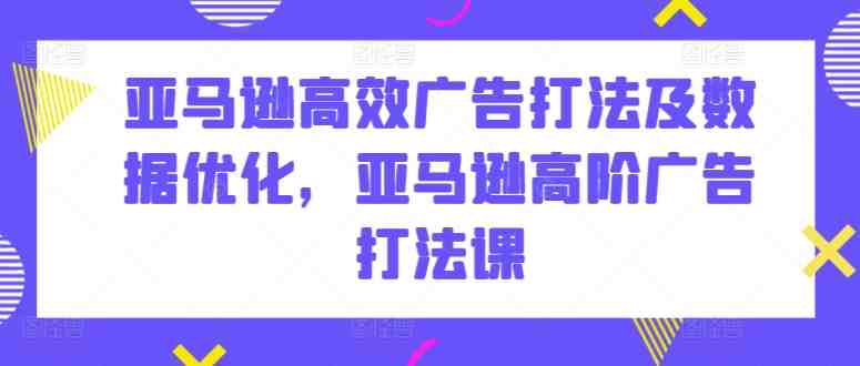 亚马逊高效广告打法及数据优化,亚马逊高阶广告打法课 亚马逊高效广告打法及数据优化,亚马逊高阶广告打法课
