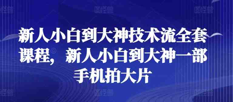 新人小白到大神技术流全套课程,新人小白到大神一部手机拍大片 新人小白到大神技术流全套课程,新人小白到大神一部手机拍大片