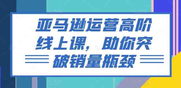 亚马逊运营高阶线上课,助你突破销量瓶颈 亚马逊运营高阶线上课,助你突破销量瓶颈