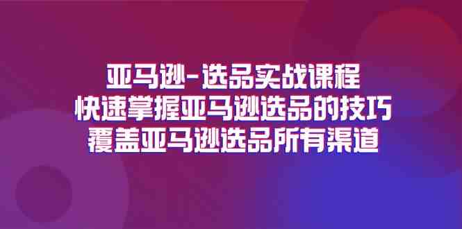 亚马逊-选品实战课程,快速掌握亚马逊选品的技巧,覆盖亚马逊选品所有渠道 亚马逊-选品实战课程,快速掌握亚马逊选品的技巧,覆盖亚马逊选品所有渠道