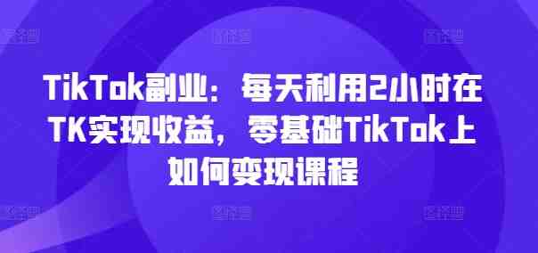 TikTok副业:每天利用2小时在TK实现收益,零基础TikTok上如何变现课程 TikTok副业:每天利用2小时在TK实现收益,零基础TikTok上如何变现课程