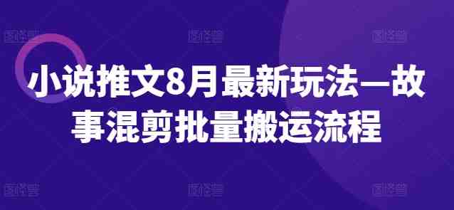 小说推文8月最新玩法—故事混剪批量搬运流程 小说推文8月最新玩法—故事混剪批量搬运流程