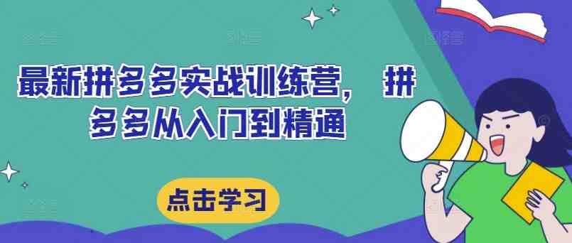 最新拼多多实战训练营, 拼多多从入门到精通 最新拼多多实战训练营, 拼多多从入门到精通