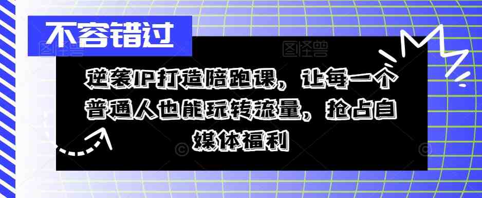 逆袭IP打造陪跑课,让每一个普通人也能玩转流量,抢占自媒体福利 逆袭IP打造陪跑课,让每一个普通人也能玩转流量,抢占自媒体福利