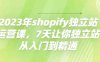 2023年shopify独立站运营课,7天让你独立站从入门到精通(全面掌握Shopify独立站运营技巧,助您实现业务增长)