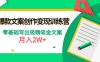 爆款短文案创作变现训练营：零基础写出吸睛吸金文案，月入2W+(零基础写出吸睛吸金文案，月入2W+的爆款短文案创作变现训练营)