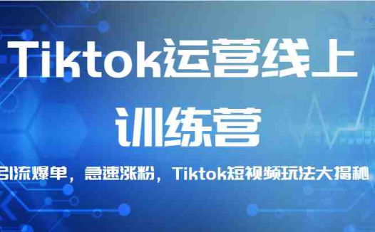 Tiktok运营线上训练营,引流爆单,急速涨粉,Tiktok短视频玩法大揭秘!(全面掌握TikTok运营技巧,实现引流爆单与急速涨粉!)