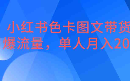 小红书色卡图文带货，引爆流量，单人月入20W+(探索小红书色卡图文带货轻松赚钱新途径)