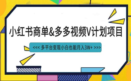 小红书商单最新升级玩法结合多多视频v计划多平台变现(探索小红书与多多视频V计划的全新变现策略)