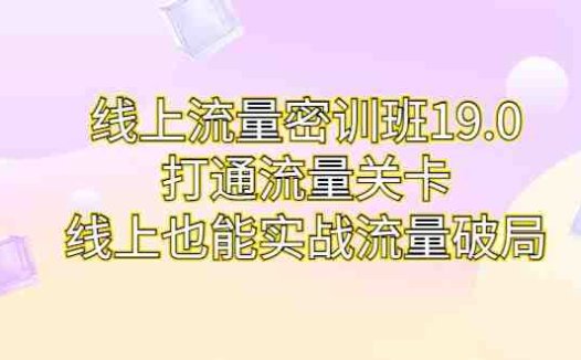 线上流量密训班19.0，打通流量关卡，线上也能实战流量破局(中小卖家流量破局利器线上流量密训班19.0实操技巧解析)
