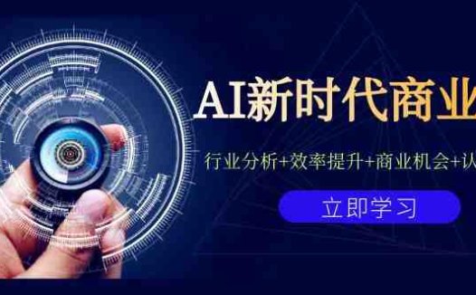 AI新时代商业课:行业分析+效率提升+商业机会+认知升维(40节课+附件)(探索AI在商业领域的应用与创新)