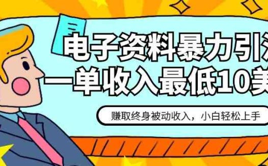 电子资料暴力引流,一单最低10美金,赚取终身被动收入,保姆级教程(免费引流,轻松赚取被动收入——电子资料推广网赚项目详解)
