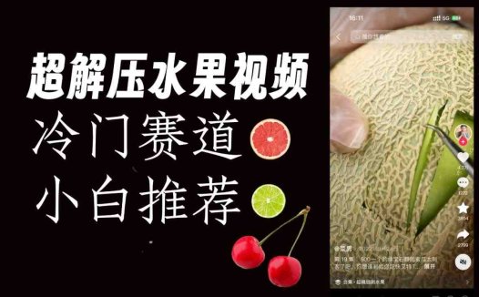 冷门赛道水果解压视频,方法自创,单日变现1000加,简单复制操作,小白必入(探索冷门赛道水果解压视频的制作与变现策略)