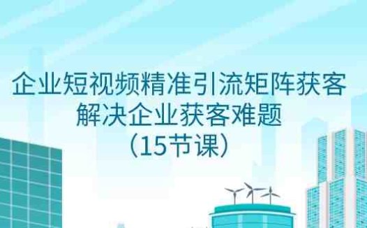 企业短视频精准引流矩阵获客,解决企业获客难题(15节课)(全面掌握企业短视频精准引流矩阵获客策略,助力企业实现高效获客。)