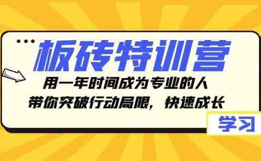 板砖特训营,用一年时间成为专业的人,带你突破行动局限,快速成长(“板砖特训营”一年时间从新手到专家的成长之路)