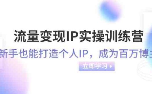 流量变现IP实操训练营打造个人IP,实现从新手到百万博主的跃升”)