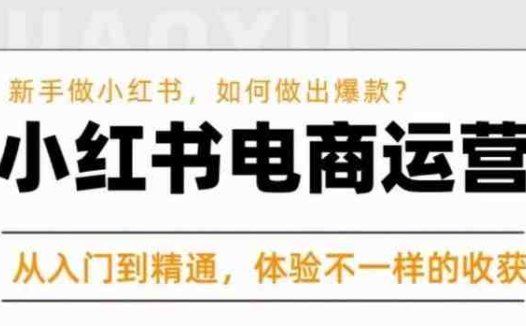 红商学院·小红书电商运营课，​新手做小红书如何快速做出爆款，从入门到精通，体验不一样的收货(“红商学院·小红书电商运营课零基础小白的电商运营指南”)