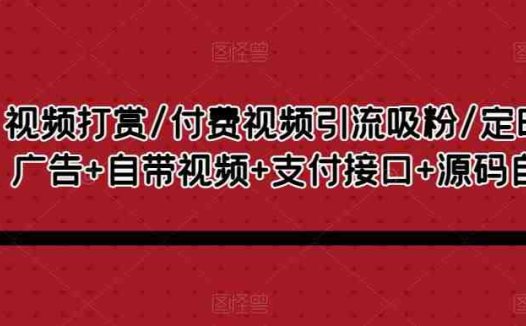 视频打赏/付费视频引流吸粉/定时弹窗广告+自带视频+支付接口+源码自适应