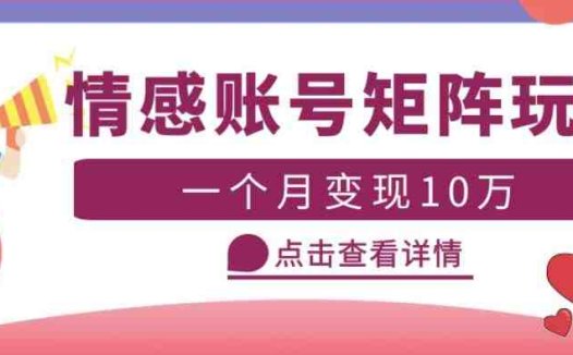 云天情感账号矩阵项目，简单操作，月入10万+可放大（教程+素材）(云天情感账号矩阵项目简单操作，月入10万+可放大（教程+素材）)