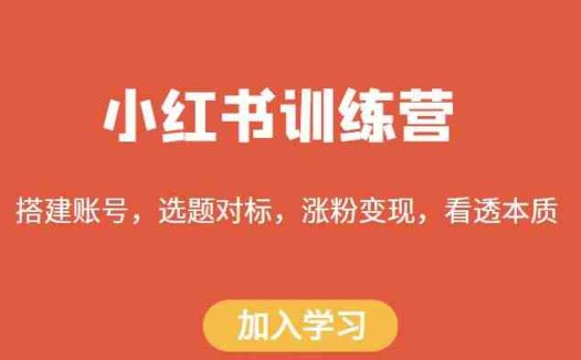 小红书训练营，搭建账号，选题对标，涨粉变现，看透本质(小红书训练营掌握涨粉变现的关键技巧)