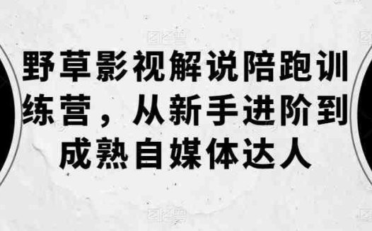 野草影视解说陪跑训练营,从新手进阶到成熟自媒体达人(野草影视解说陪跑训练营打造专业自媒体达人之路)