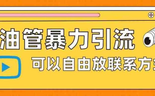 油管暴力引流，可以自由放联系方式【揭秘】(“揭秘油管暴力引流自由度高、收益丰厚、联系方式自由放”)