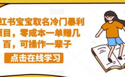 小红书宝宝取名冷门暴利项目，零成本一单赚几百，可操作一辈子(探索小红书宝宝取名冷门暴利项目，实现零成本创业与持续收益)
