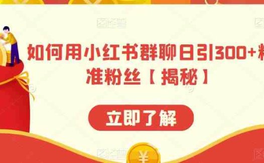 如何用小红书群聊日引300+精准粉丝【揭秘】(揭秘小红书群聊引流策略)