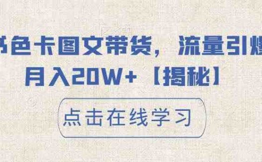 小红书色卡图文带货，流量引爆单人月入20W+【揭秘】(揭秘小红书色卡图文带货，单人月入20W+的新玩法)