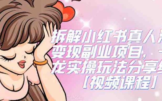 拆解小红书真人漫改变现副业项目，一条龙实操玩法分享给你【视频课程】(“小红书真人漫画头像项目实操教程一条龙服务助你轻松赚钱”)