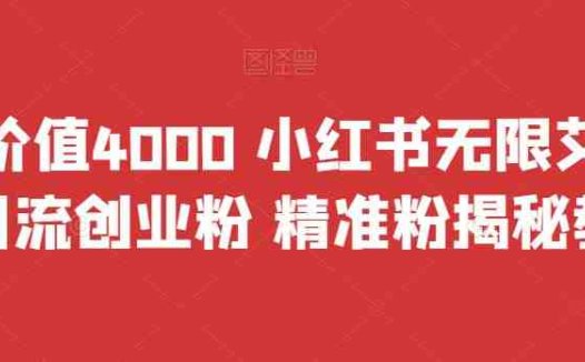 首发价值4000 小红书无限艾特暴力引流创业粉 精准粉揭秘教程(小红书无限艾特暴力引流创业粉精准粉揭秘教程首发价值4000元，实力证明一切)