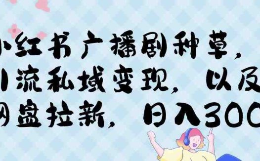 小红书种草广播剧，引流私域做网盘拉新，或售卖合集变现【揭秘】(小红书广播剧推广全攻略从引流到变现的一站式解决方案)