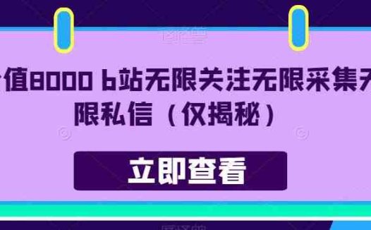 价值8000 b站无限关注无限采集无限私信（仅揭秘）(揭秘价值8000的B站无限关注、采集和私信方法)