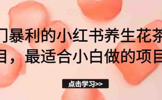冷门暴利的小红书养生花茶项目，最适合小白做的项目【揭秘】(揭秘冷门暴利的小红书养生花茶项目，小白也能轻松上手)