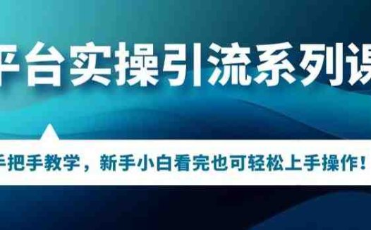 多平台引流实操系列课程,新手小白看完也可轻松上手进行引流操作(多平台引流实操系列课程,新手小白也能轻松上手)
