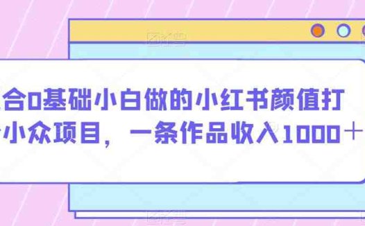 适合0基础小白做的小红书颜值打分小众项目，一条作品收入1000＋【揭秘】(揭秘小红书颜值打分项目零基础小白也能轻松赚钱！)
